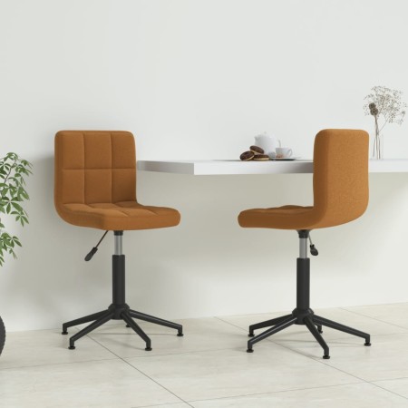 Swivel dining chairs 2 units brown velvet by vidaXL, dining chairs - Ref: Foro24-334427, Price: 94,99 €, Discount: %