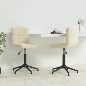 Swivel dining chairs 2 pcs cream velvet by vidaXL, dining chairs - Ref: Foro24-334428, Price: 94,99 €, Discount: %