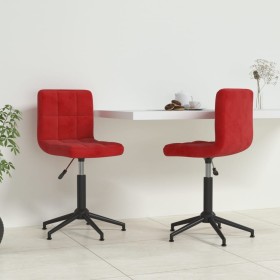 Swivel dining chairs 2 units red velvet by vidaXL, dining chairs - Ref: Foro24-334435, Price: 96,99 €, Discount: %