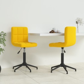 Sillas de comedor giratorias 2 uds terciopelo amarillo mostaza de vidaXL, Sillas de comedor - Ref: Foro24-334436, Precio: 119...