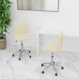 Swivel dining chairs 2 units cream fabric by vidaXL, dining chairs - Ref: Foro24-334449, Price: 83,99 €, Discount: %