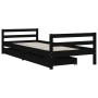 Estructura de cama niños con cajones madera pino negro 90x200cm de vidaXL, Cunas y camas para niños - Ref: Foro24-834440, Pre...