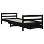 Children's bed frame with black pine wood drawers 90x200cm by vidaXL, Cribs and beds for children - Ref: Foro24-834440, Price...