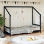 Black pine wood children's bed frame 80x200 cm by vidaXL, Cribs and beds for children - Ref: Foro24-835702, Price: 112,99 €, ...