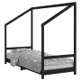 Black pine wood children's bed frame 80x200 cm by vidaXL, Cribs and beds for children - Ref: Foro24-835702, Price: 112,99 €, ...