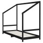 Estructura de cama para niños madera de pino negro 80x200 cm de vidaXL, Cunas y camas para niños - Ref: Foro24-835702, Precio...