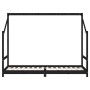 Black pine wood children's bed frame 80x200 cm by vidaXL, Cribs and beds for children - Ref: Foro24-835702, Price: 112,99 €, ...