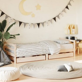 Estructura de cama para niños con cajones madera pino 90x200 cm de vidaXL, Cunas y camas para niños - Ref: Foro24-834438, Pre...