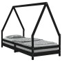 Estructura de cama para niños madera de pino negro 80x200 cm de vidaXL, Cunas y camas para niños - Ref: Foro24-834482, Precio...