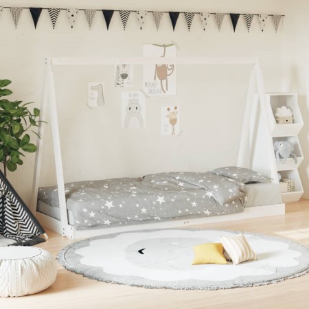 Estructura de cama para niños madera de pino blanco 80x200 cm de vidaXL, Cunas y camas para niños - Ref: Foro24-834535, Preci...