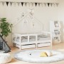 Children's bed frame with drawers, made of white pine wood, 70x140 cm. by vidaXL, Cribs and beds for children - Ref: Foro24-8...