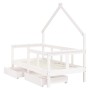 Children's bed frame with drawers, made of white pine wood, 70x140 cm. by vidaXL, Cribs and beds for children - Ref: Foro24-8...