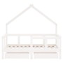 Children's bed frame with drawers, made of white pine wood, 70x140 cm. by vidaXL, Cribs and beds for children - Ref: Foro24-8...