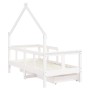 Children's bed frame with drawers, made of white pine wood, 70x140 cm. by vidaXL, Cribs and beds for children - Ref: Foro24-8...