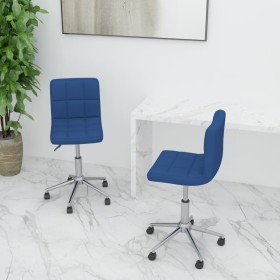 Swivel dining chairs 2 units blue fabric by vidaXL, dining chairs - Ref: Foro24-334451, Price: 97,32 €, Discount: %