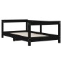 Black pine wood children's bed frame 70x140 cm by vidaXL, Cribs and beds for children - Ref: Foro24-834398, Price: 98,72 €, D...