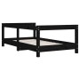 Black pine wood children's bed frame 70x140 cm by vidaXL, Cribs and beds for children - Ref: Foro24-834398, Price: 98,72 €, D...