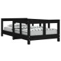 Estructura de cama para niños madera de pino negro 70x140 cm de vidaXL, Cunas y camas para niños - Ref: Foro24-834428, Precio...