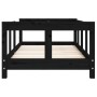 Estructura de cama para niños madera de pino negro 70x140 cm de vidaXL, Cunas y camas para niños - Ref: Foro24-834428, Precio...