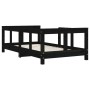 Estructura de cama para niños madera de pino negro 70x140 cm de vidaXL, Cunas y camas para niños - Ref: Foro24-834428, Precio...