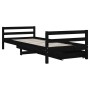 Estructura de cama niños con cajones madera pino negro 80x200cm de vidaXL, Cunas y camas para niños - Ref: Foro24-834437, Pre...