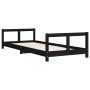 Black pine wood children's bed frame 80x200 cm by vidaXL, Cribs and beds for children - Ref: Foro24-834422, Price: 68,86 €, D...