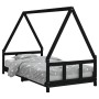 Estructura de cama para niños madera de pino negro 90x190 cm de vidaXL, Cunas y camas para niños - Ref: Foro24-834464, Precio...