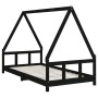 Black pine wood children's bed frame 90x190 cm by vidaXL, Cribs and beds for children - Ref: Foro24-834464, Price: 142,99 €, ...