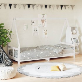 White pine wood children's bed frame 80x200 cm by vidaXL, Cribs and beds for children - Ref: Foro24-834451, Price: 92,34 €, D...