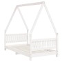 Estructura de cama para niños madera de pino blanco 80x160 cm de vidaXL, Cunas y camas para niños - Ref: Foro24-834505, Preci...