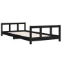 Estructura de cama para niños madera de pino negro 90x190 cm de vidaXL, Cunas y camas para niños - Ref: Foro24-834434, Precio...