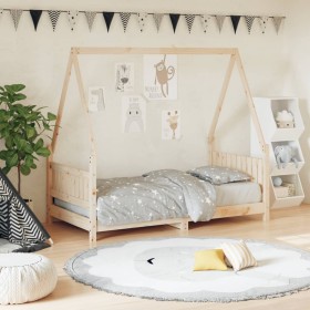 Estructura de cama para niños madera maciza de pino 80x160 cm de vidaXL, Cunas y camas para niños - Ref: Foro24-834504, Preci...