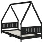 Estructura de cama para niños madera de pino negro 90x190 cm de vidaXL, Cunas y camas para niños - Ref: Foro24-834509, Precio...