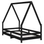 Estructura de cama para niños madera de pino negro 80x160 cm de vidaXL, Cunas y camas para niños - Ref: Foro24-834491, Precio...