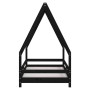 Estructura de cama para niños madera de pino negro 80x160 cm de vidaXL, Cunas y camas para niños - Ref: Foro24-834491, Precio...