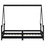 Estructura de cama para niños madera de pino negro 80x160 cm de vidaXL, Cunas y camas para niños - Ref: Foro24-834491, Precio...