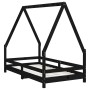 Estructura de cama para niños madera de pino negro 80x160 cm de vidaXL, Cunas y camas para niños - Ref: Foro24-834491, Precio...