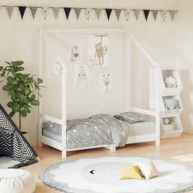 Estructura de cama para niños madera de pino blanco 70x140 cm de vidaXL, Cunas y camas para niños - Ref: Foro24-835707, Preci...