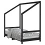 Estructura de cama para niños madera de pino negro 80x160 cm de vidaXL, Cunas y camas para niños - Ref: Foro24-835711, Precio...