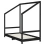 Estructura de cama para niños madera de pino negro 80x160 cm de vidaXL, Cunas y camas para niños - Ref: Foro24-835711, Precio...