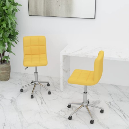 Swivel dining chairs 2 units mustard yellow fabric by vidaXL, dining chairs - Ref: Foro24-334454, Price: 82,99 €, Discount: %