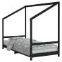 Estructura de cama para niños madera de pino negro 90x200 cm de vidaXL, Cunas y camas para niños - Ref: Foro24-835705, Precio...