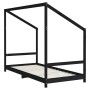 Estructura de cama para niños madera de pino negro 90x200 cm de vidaXL, Cunas y camas para niños - Ref: Foro24-835705, Precio...