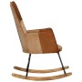 Genuine Leather and Brown Canvas Rocking Chair by vidaXL, Rocking chairs - Ref: Foro24-339691, Price: 119,66 €, Discount: %