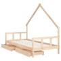 Children's bed frame with pine wood drawers 90x200 cm by vidaXL, Cribs and beds for children - Ref: Foro24-834552, Price: 149...