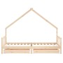 Estructura de cama para niños con cajones madera pino 90x200 cm de vidaXL, Cunas y camas para niños - Ref: Foro24-834552, Pre...