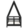 Estructura de cama para niños madera de pino negro 70x140 cm de vidaXL, Cunas y camas para niños - Ref: Foro24-834458, Precio...