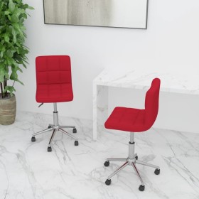 Swivel dining chairs 2 units red red fabric by vidaXL, dining chairs - Ref: Foro24-334455, Price: 78,99 €, Discount: %