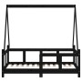 Estructura de cama para niños madera de pino negro 70x140 cm de vidaXL, Cunas y camas para niños - Ref: Foro24-834458, Precio...