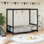 Estructura de cama para niños madera de pino negro 80x160 cm de vidaXL, Cunas y camas para niños - Ref: Foro24-834515, Precio...